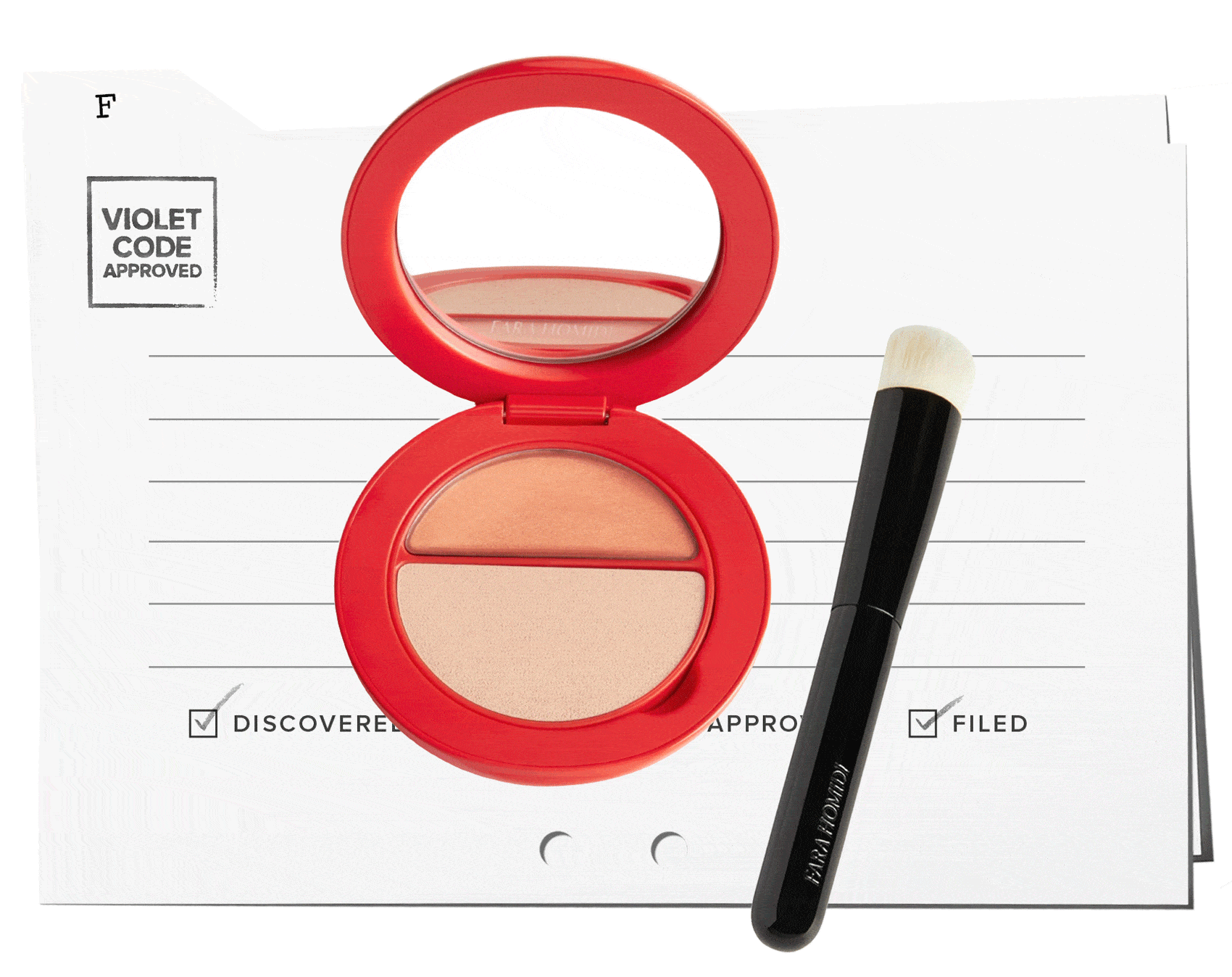 FARA HOMIDI’S
ESSENTIAL FACE COMPACT
& BUFFER BRUSH