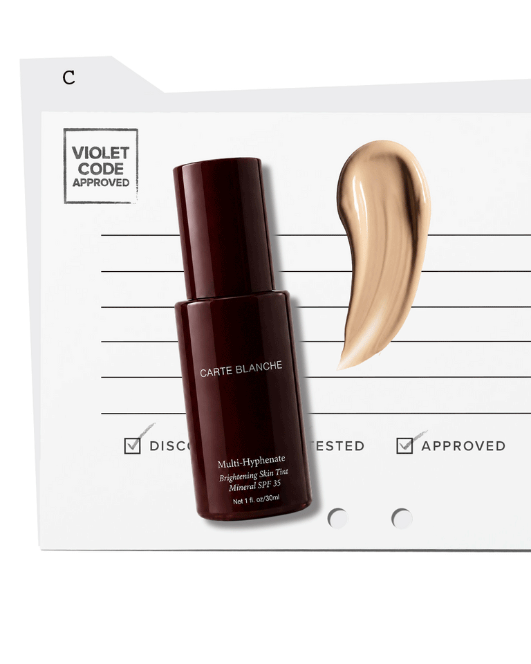 CARTE BLANCHE’S MULTI-HYPHENATE BRIGHTENING SKIN TINT MINERAL SPF 35