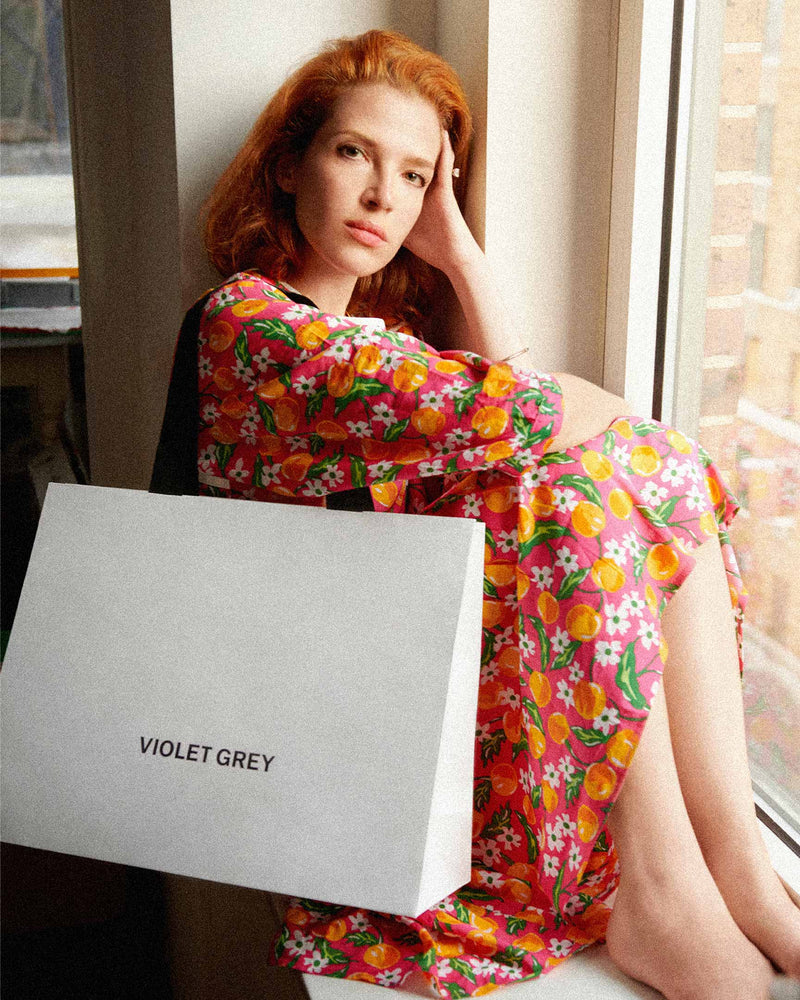 SHOP HER BAG: BATSHEVA HAY VIOLET GREY SHOP HER BAG: BATSHEVA HAY VIOLET GREY